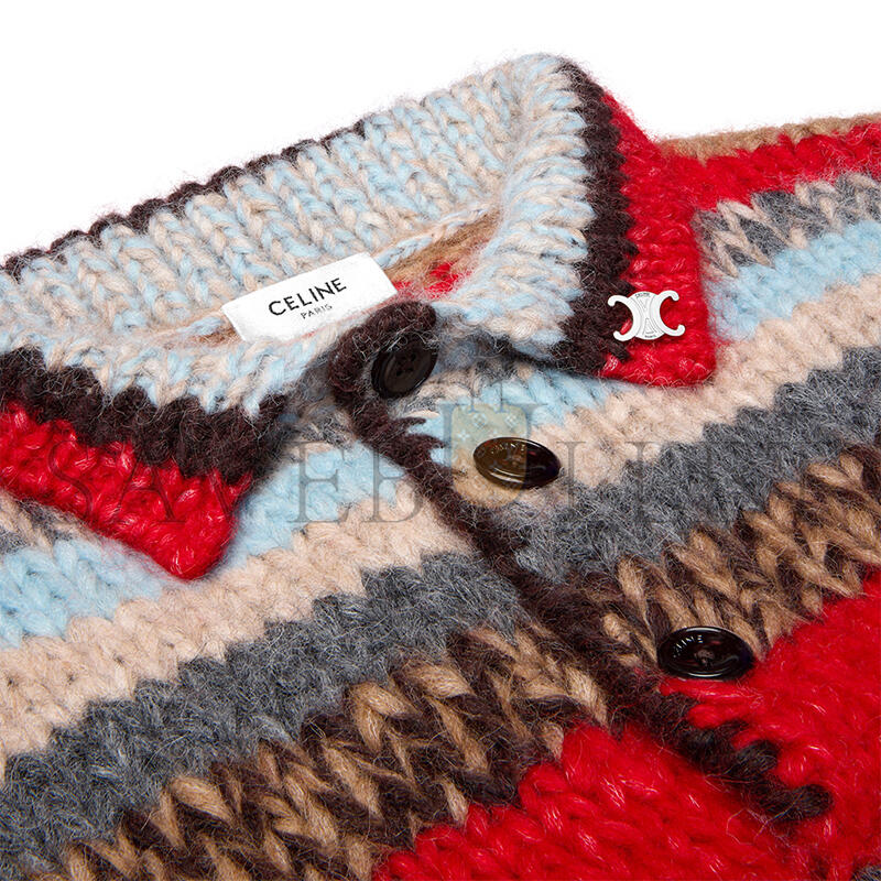 Ce1i*e polo sweater in mouline alpaca and wool ry0qh2v08.gdr9